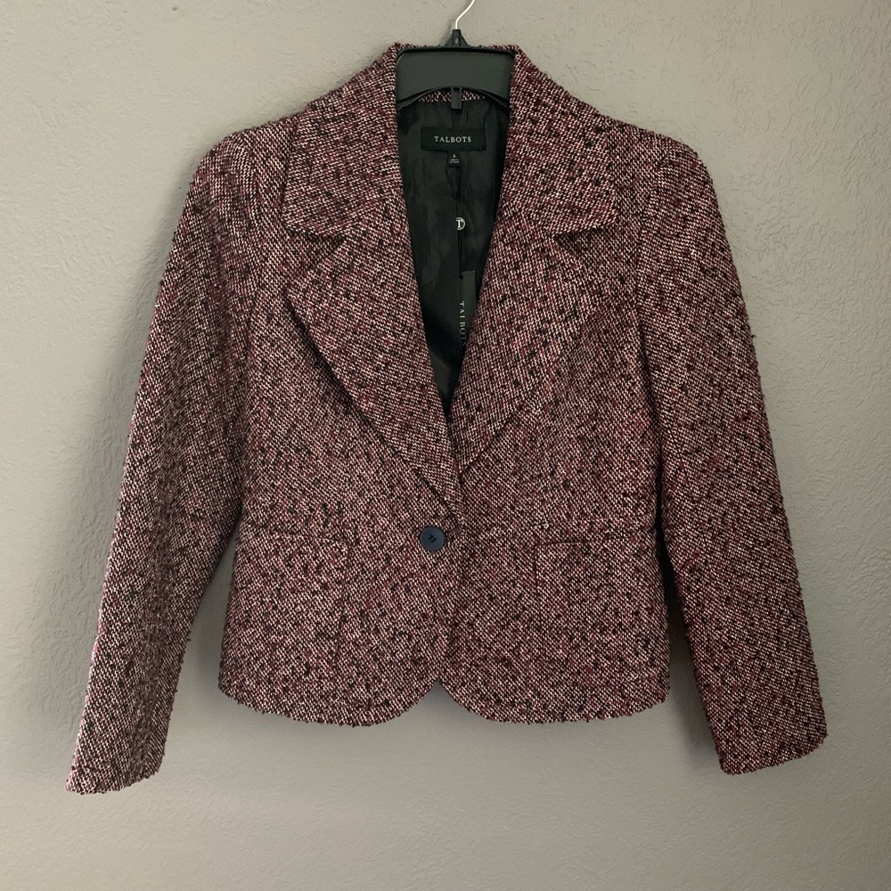 Talbots Pink Tweed Blazer